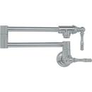 2.2 gpm 1-Hole Wall Mount Pot Filler with Double Lever Handle in Satin Nickel