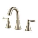 Widespread Bathroom Sink Faucet with Double Lever Handle in Brushed Nickel