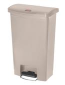 18 in. 13 gal Resin Front Step Container in Beige