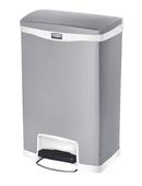 18-1/10 in. 13 gal Step-On Trash Can with Single Rigid Plastic Liner in White