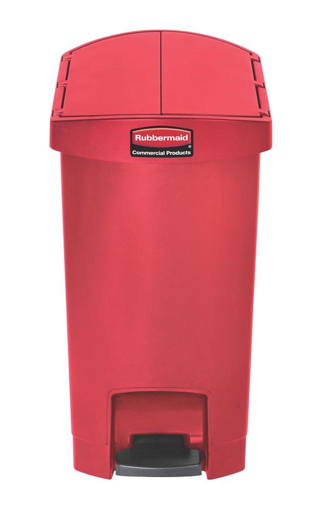 Rubbermaid Red 19-3/5 in. Resin Front Step Container in Red 