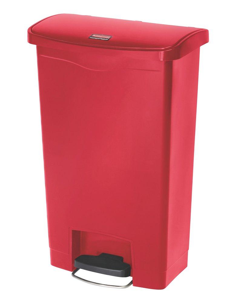 Rubbermaid Red 18 in. Resin Front Step Container in Red 