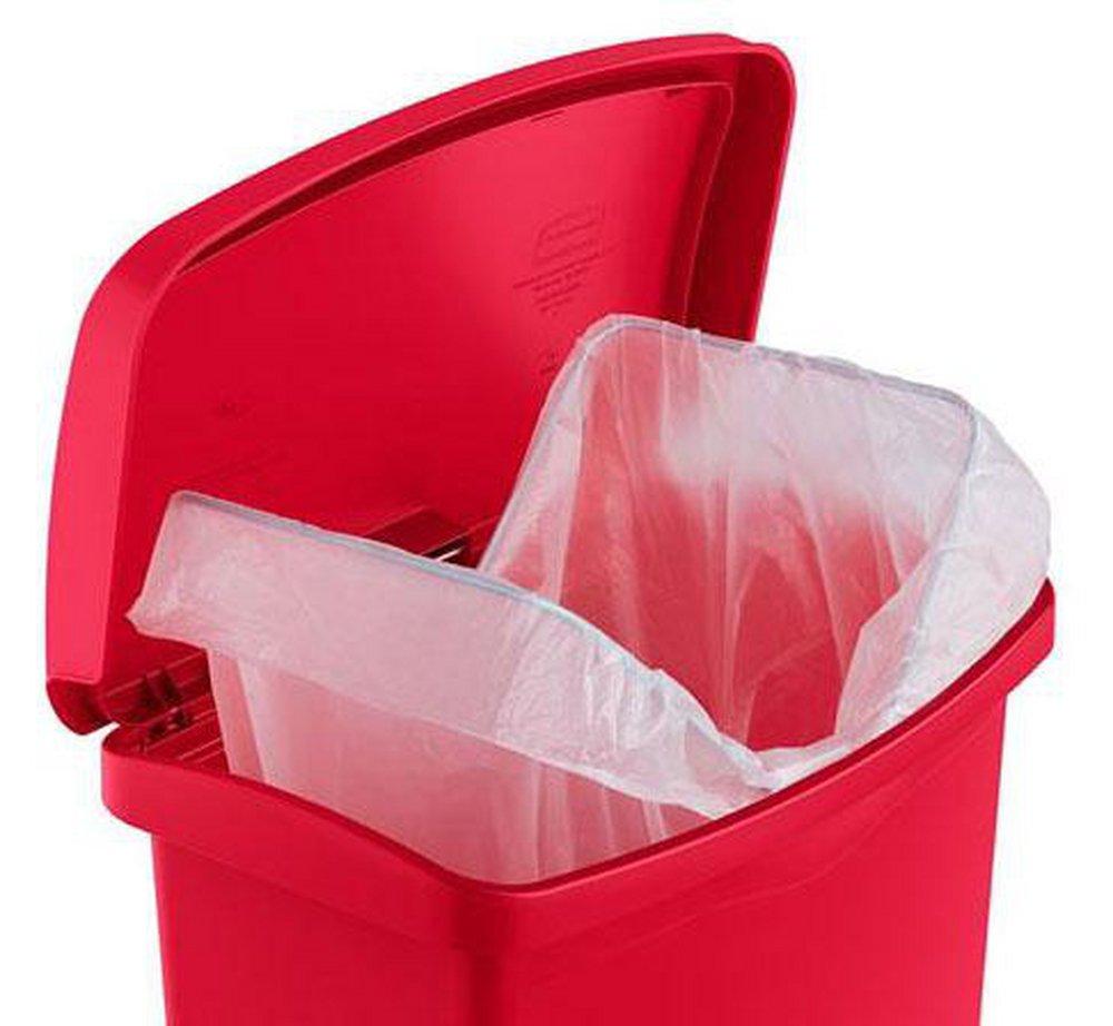 Rubbermaid Red 18 in. Resin Front Step Container in Red 