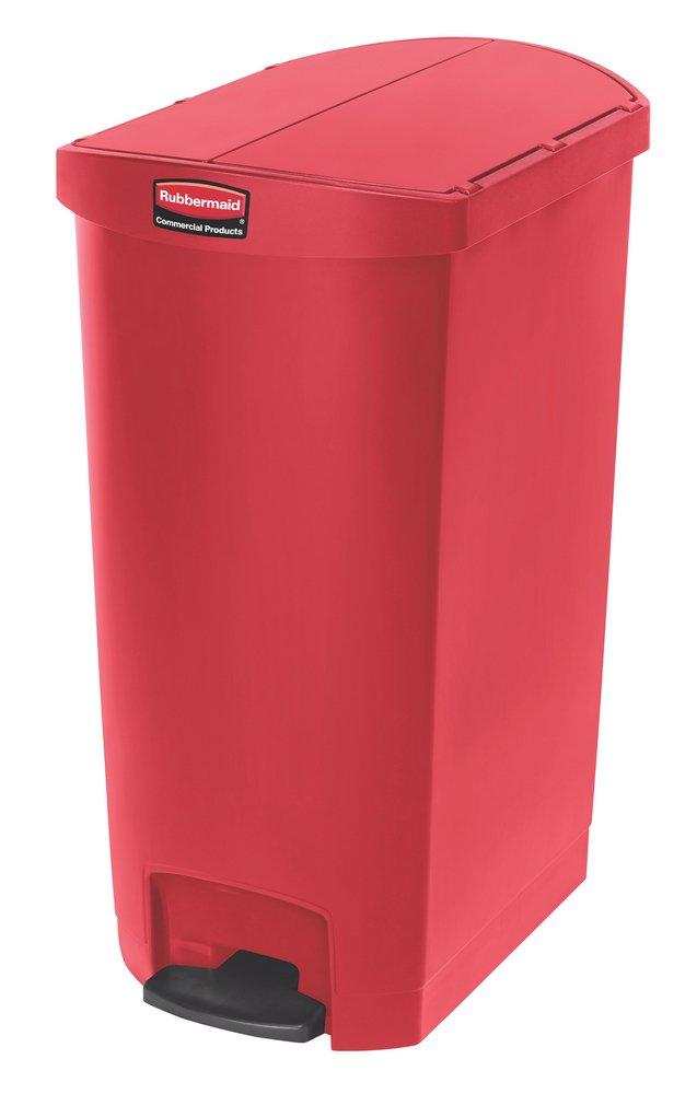 Rubbermaid Red 22-1/10 in. Resin Front Step Container in Red 
