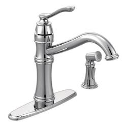 Single Handle Kitchen Faucet with Side Spray in Chrome