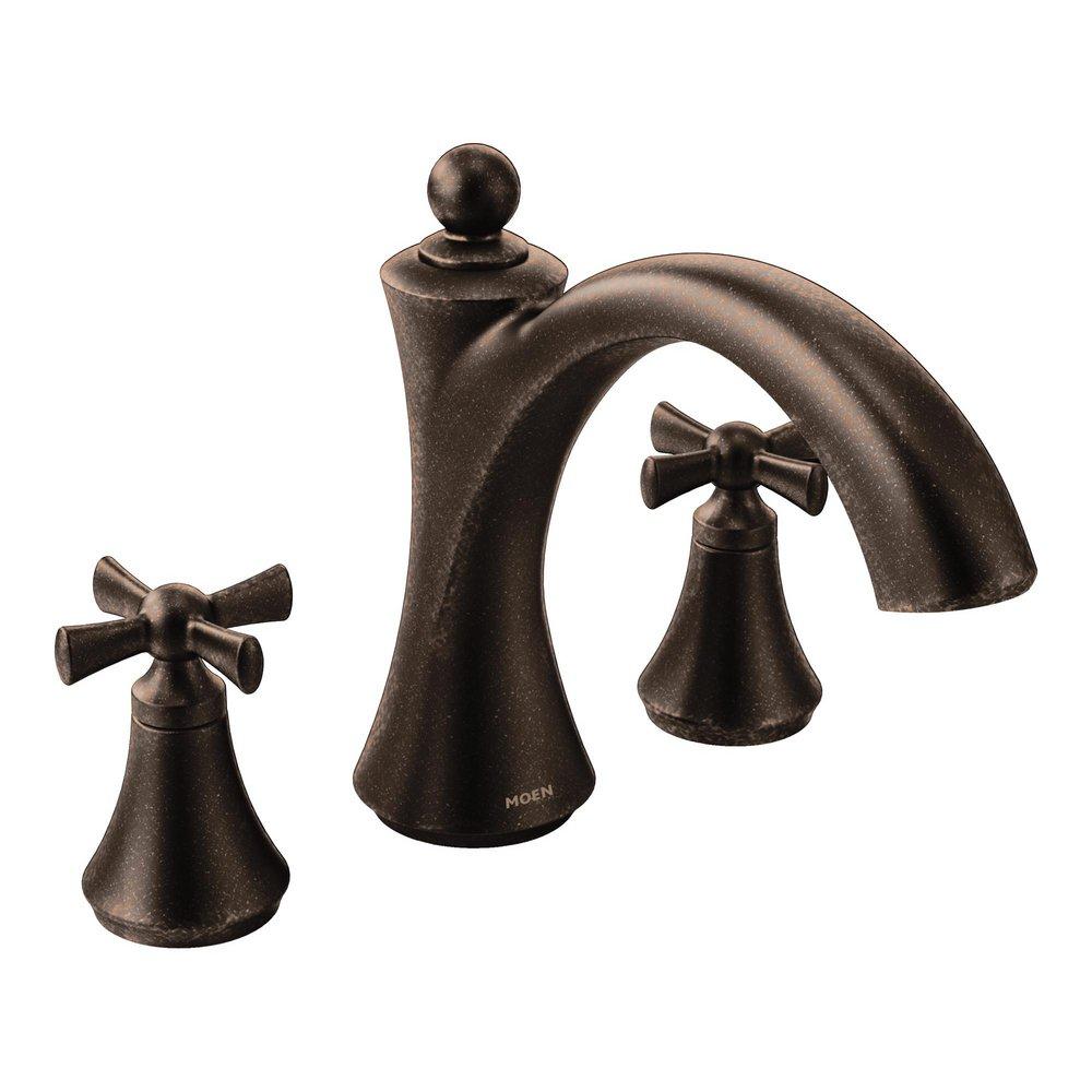 Moen Oil Rubbed Bronze Two Handle Roman Tub Faucet Trim Only 