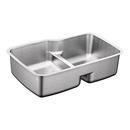 32 x 20-5/8 in. No Hole Stainless Steel Double Bowl Undermount Kitchen Sink in Brushed Stainless Steel