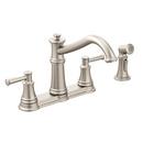 Two Handle Bridge Kitchen Faucet with Side Spray in Spot Resist Stainless