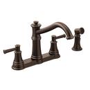 Two Handle Bridge Kitchen Faucet with Side Spray in Oil Rubbed Bronze