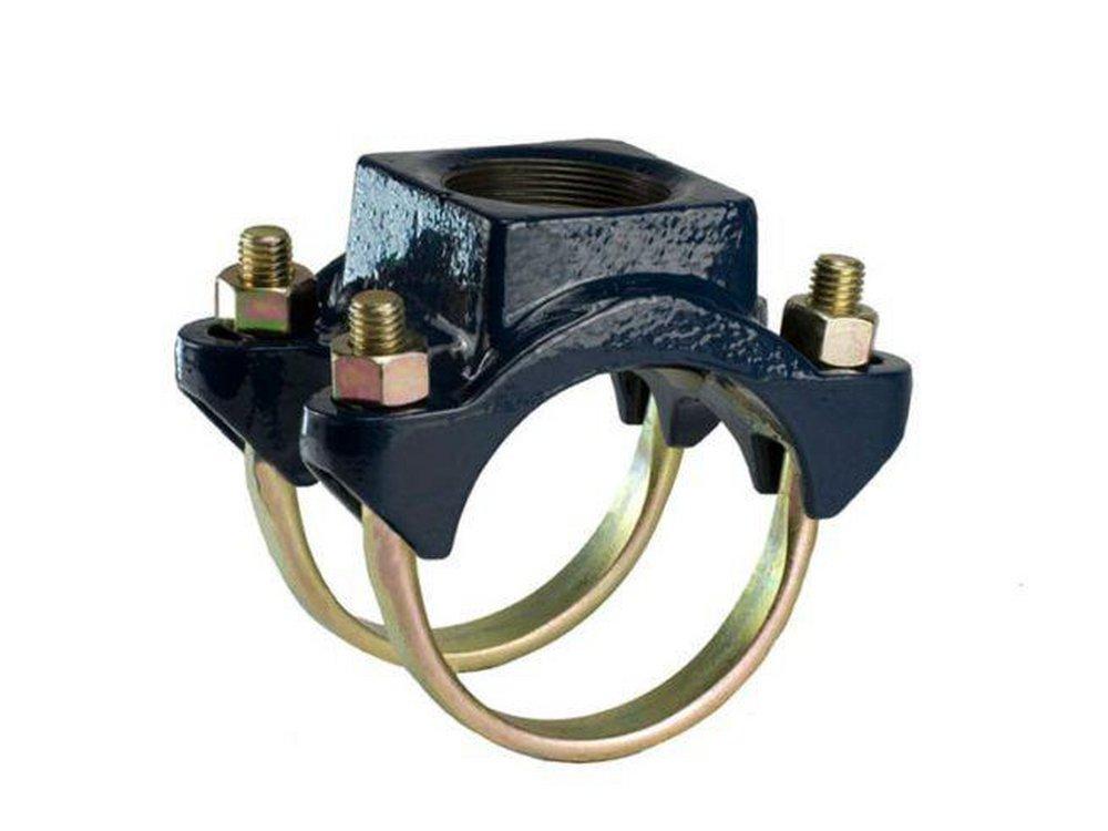 JCM Industries 2 in. Threaded Ductile Iron Double Strap Saddle 