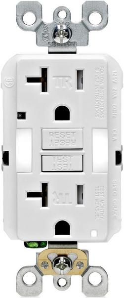 20A 125V Duplex Tamper-Resistant GFCI Receptacle in White