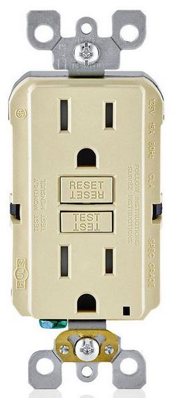 15A 125V Duplex Tamper-Resistant GFCI Outlet in White with LED Indicator Light