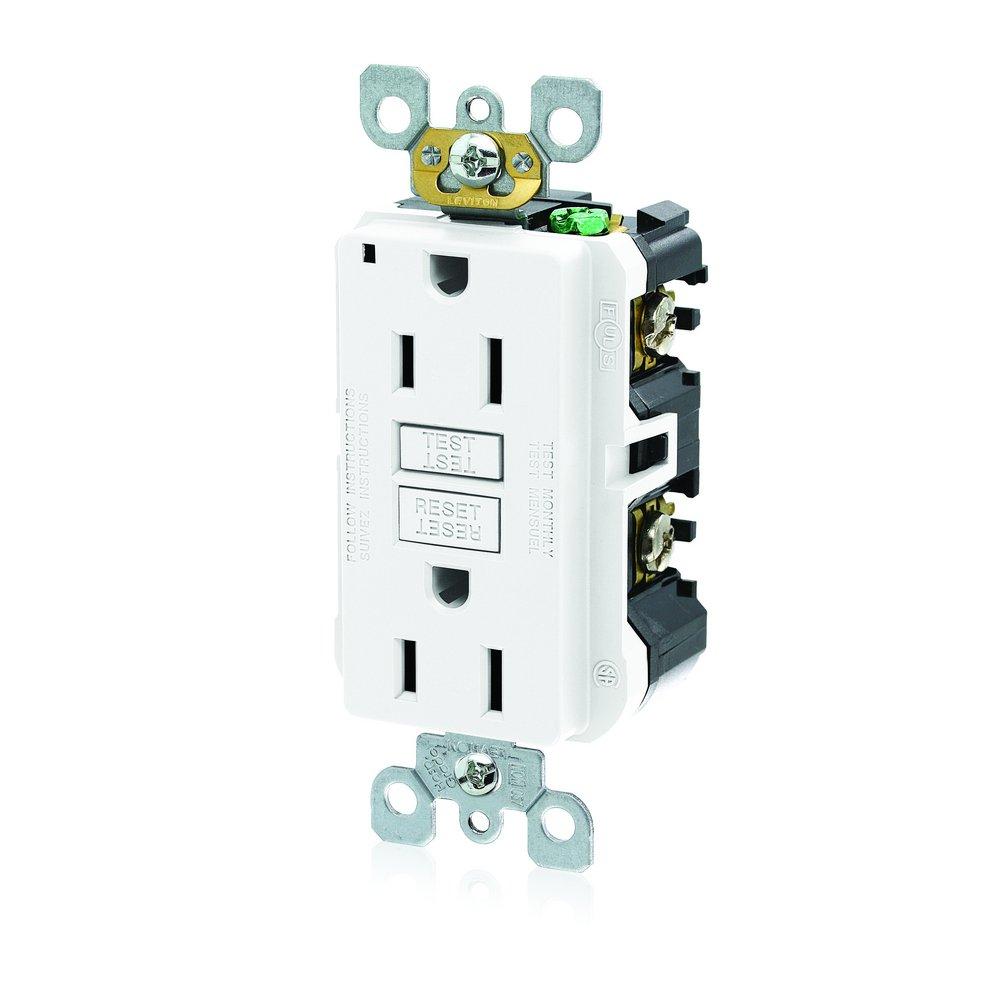 LEVITON Light Almond 125V Tamper Resistant GFCI Receptacle 