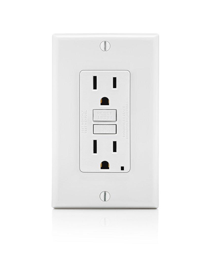 LEVITON White 15A Non-Tamper Resistant GFCI Receptacle 