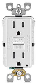 LEVITON White 15 Amp Duplex Tamper Resistant GFCI Receptacle 