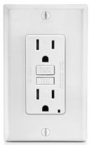 LEVITON White 15 Amp Duplex Tamper Resistant GFCI Receptacle 