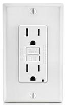 LEVITON White 15A 125V Duplex Tamper-Resistant GFCI Outlet 