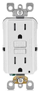 LEVITON White 15A 125V Duplex Tamper-Resistant GFCI Outlet 