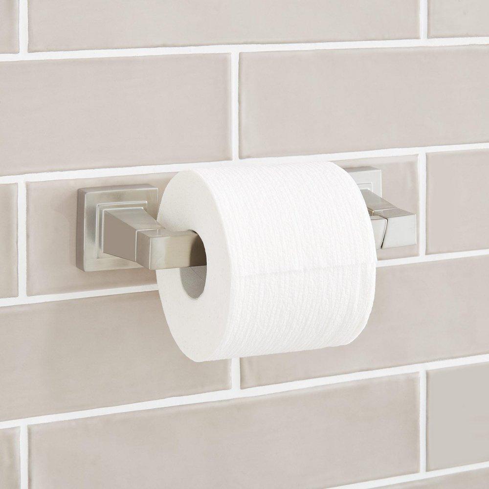 Signature Hardware Brushed Nickel Wall Mount Toilet Tissue Holder 