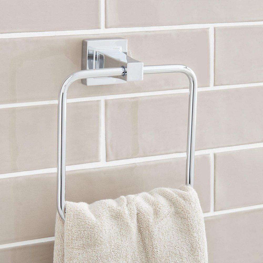 Signature Hardware Chrome Square Closed Towel Ring 