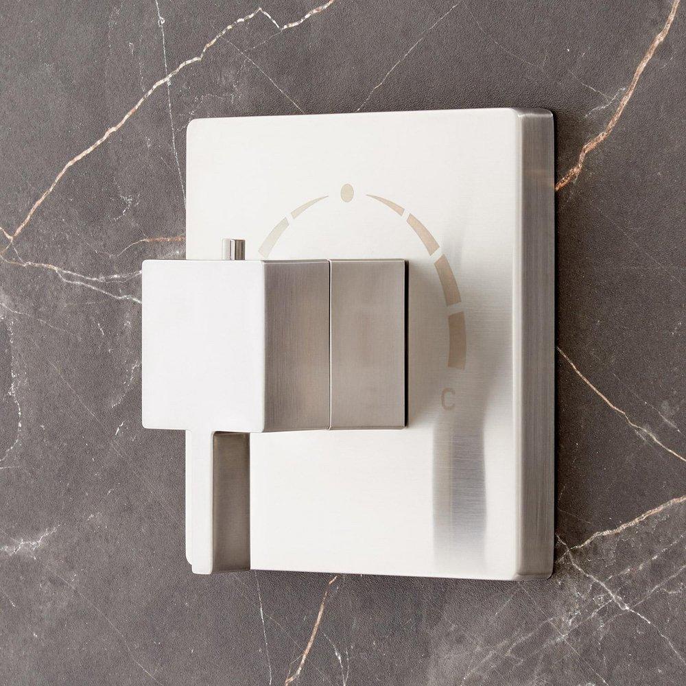 Signature Hardware Brushed Nickel Thermostatic Valve Trim with Single Lever Handle 