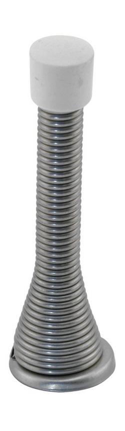 3 in. Steel Rubber Spring Door Stop in Satin Nickel (Pack of 5)