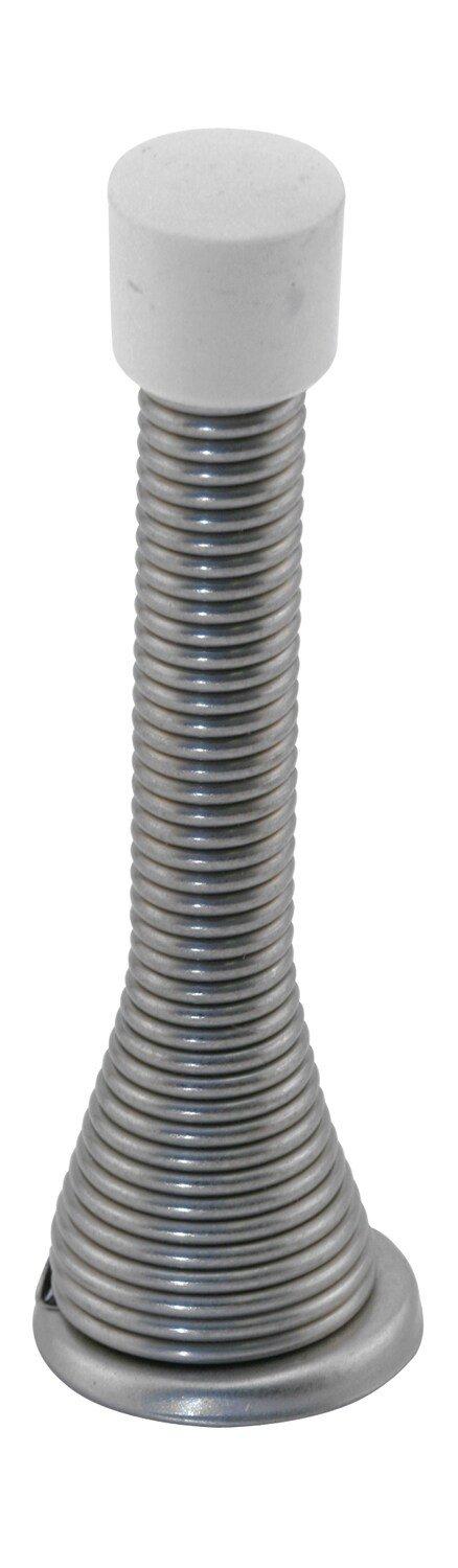 Prime-Line Satin Nickel 3 in. Steel Rubber Spring Door Stop (Pack of 5) 