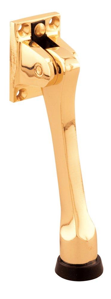 Polished Brass 4-3/4 in. Cast Brass Rubber Kickdown Door Stop 