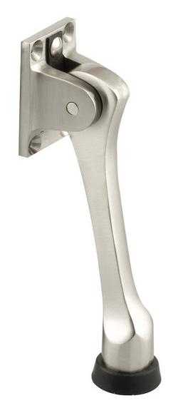 4-3/4 in. Cast Brass Rubber Kickdown Door Stop in Satin Nickel