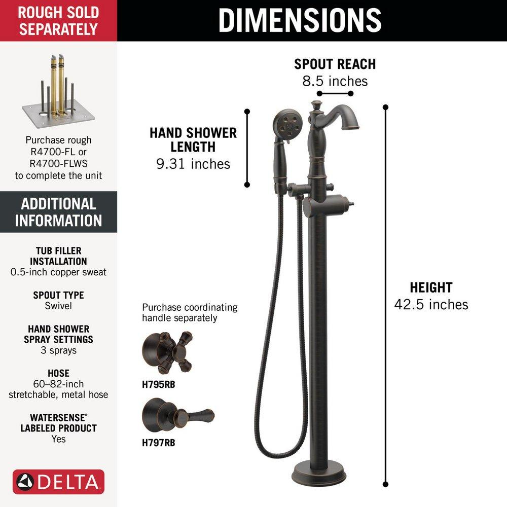 Delta Faucet Venetian Bronze Single Handle Floor Mount Filler 