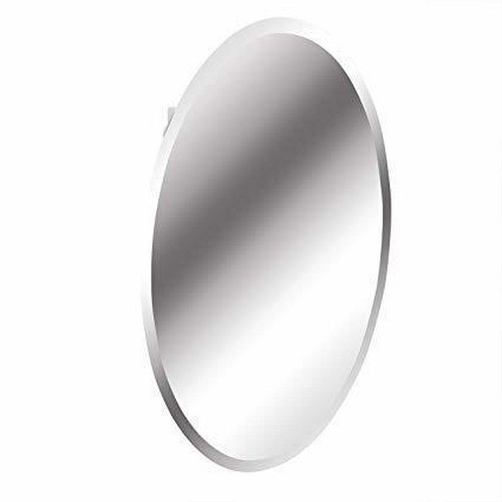 American Pride White Medicine Cabinet with Beveled Oval Mirror Door 