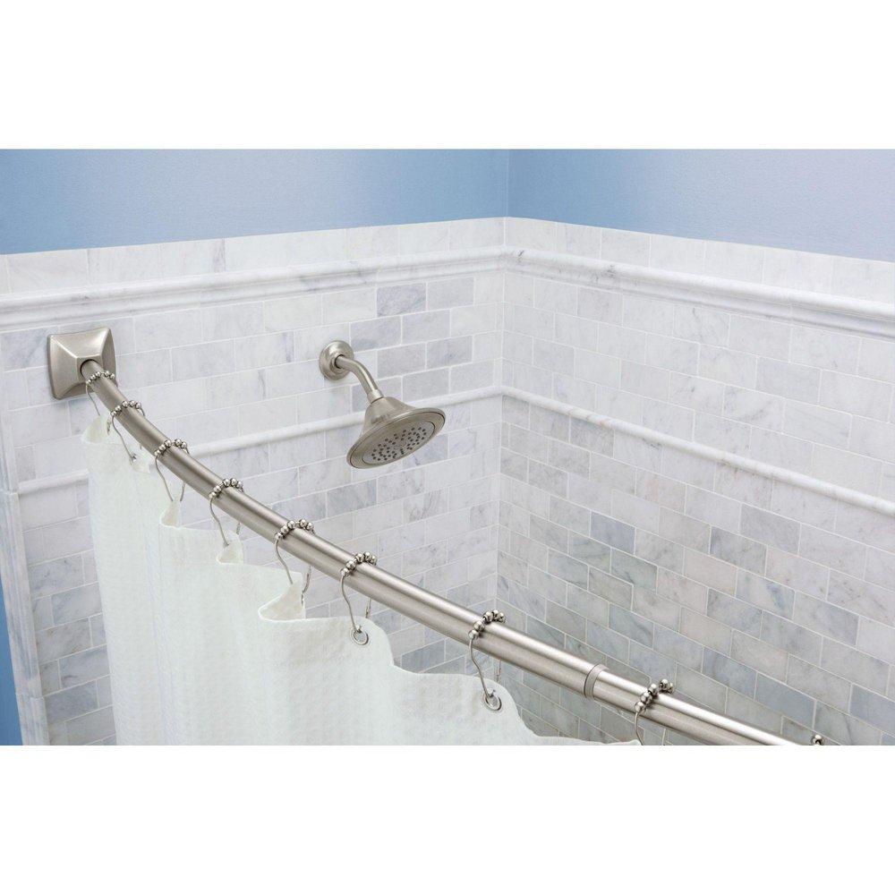 Moen Brushed Nickel Adjustable Curved Shower Rod 