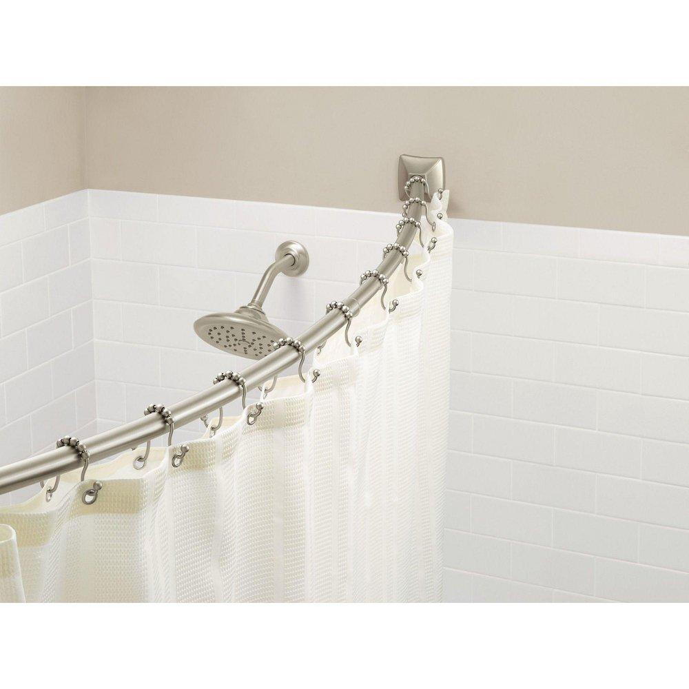 Moen Brushed Nickel Adjustable Curved Shower Rod 