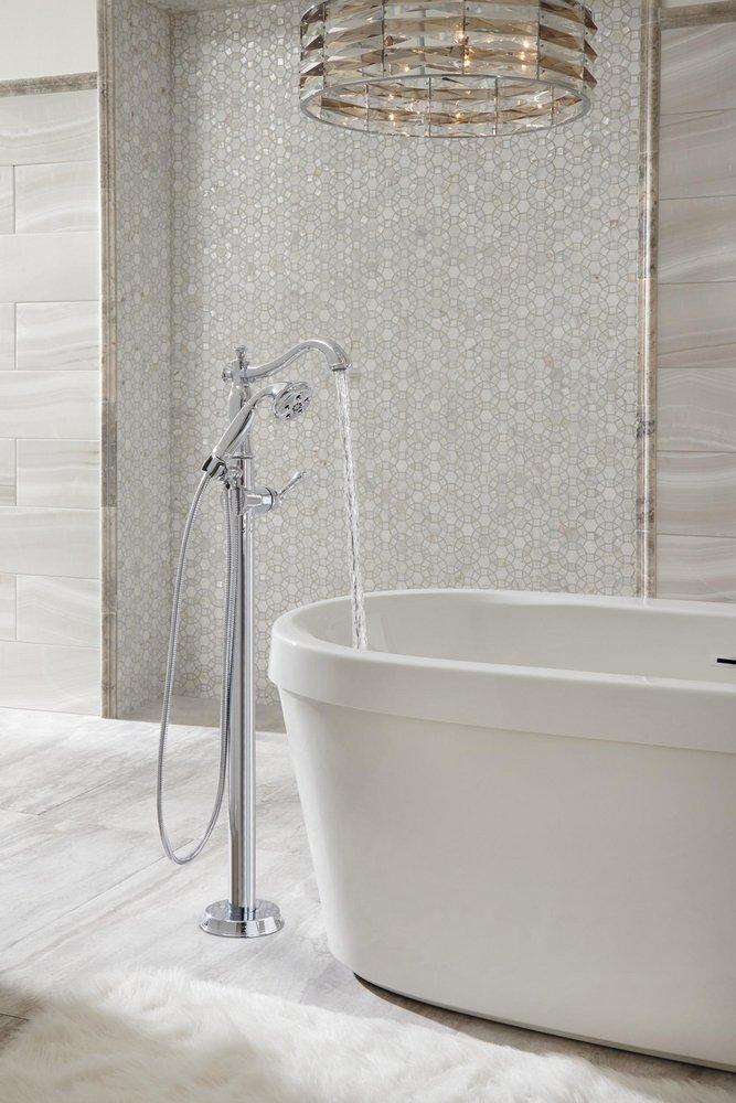 Delta Faucet Polished Chrome Single Handle Floor Mount Filler 