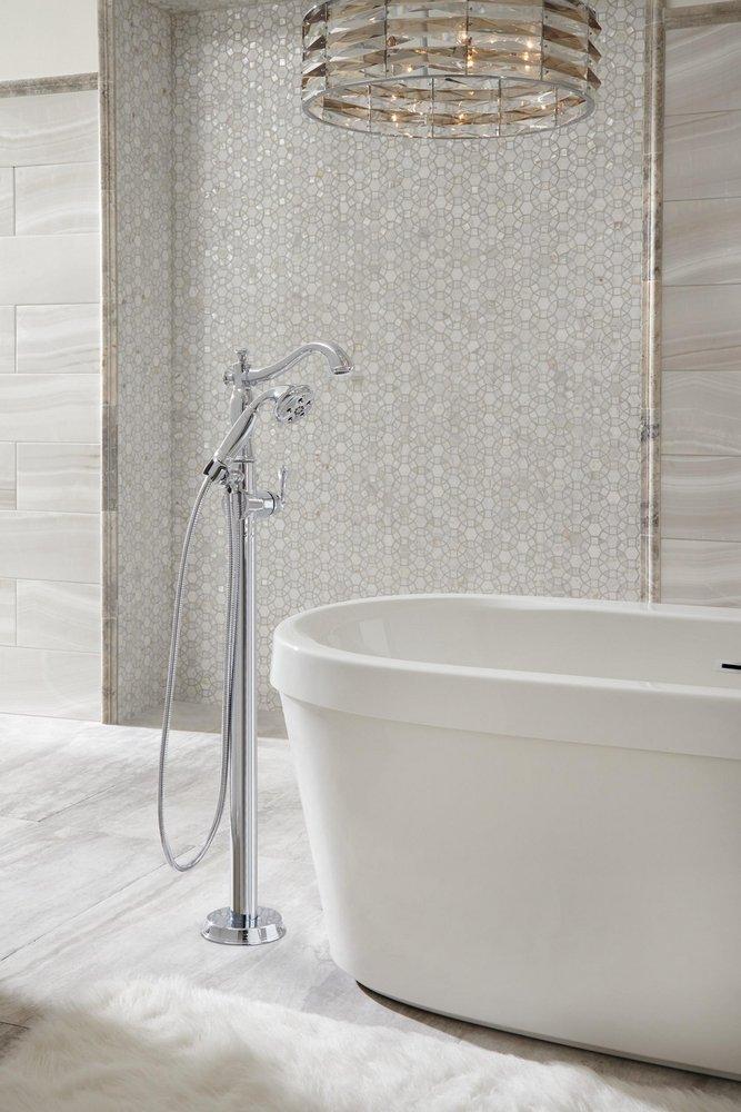 Delta Faucet Polished Chrome Single Handle Floor Mount Filler 