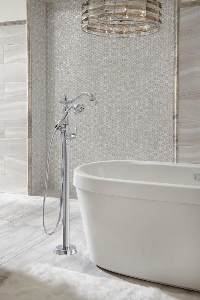 Delta Faucet Polished Chrome Single Handle Floor Mount Filler 