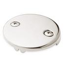 3-3/16 in. Solid Brass Overflow Plate with Two Screws in Polished Nickel