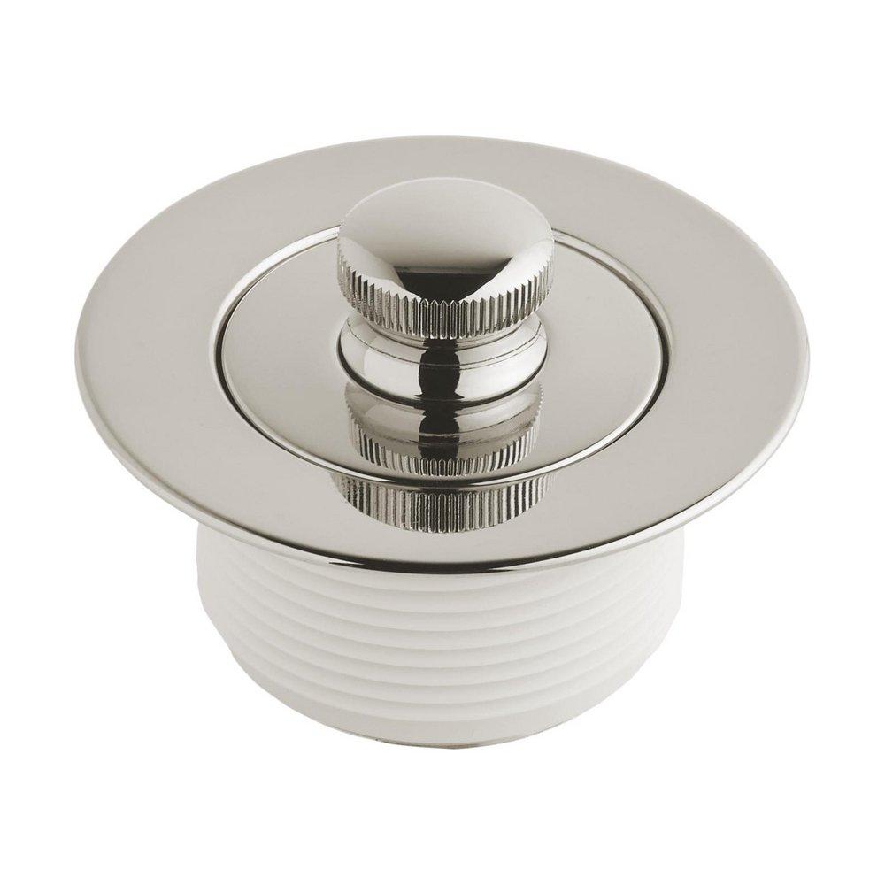 Signature Hardware Polished Nickel 2-1/8 in. Brass Lift & Turn Drain 