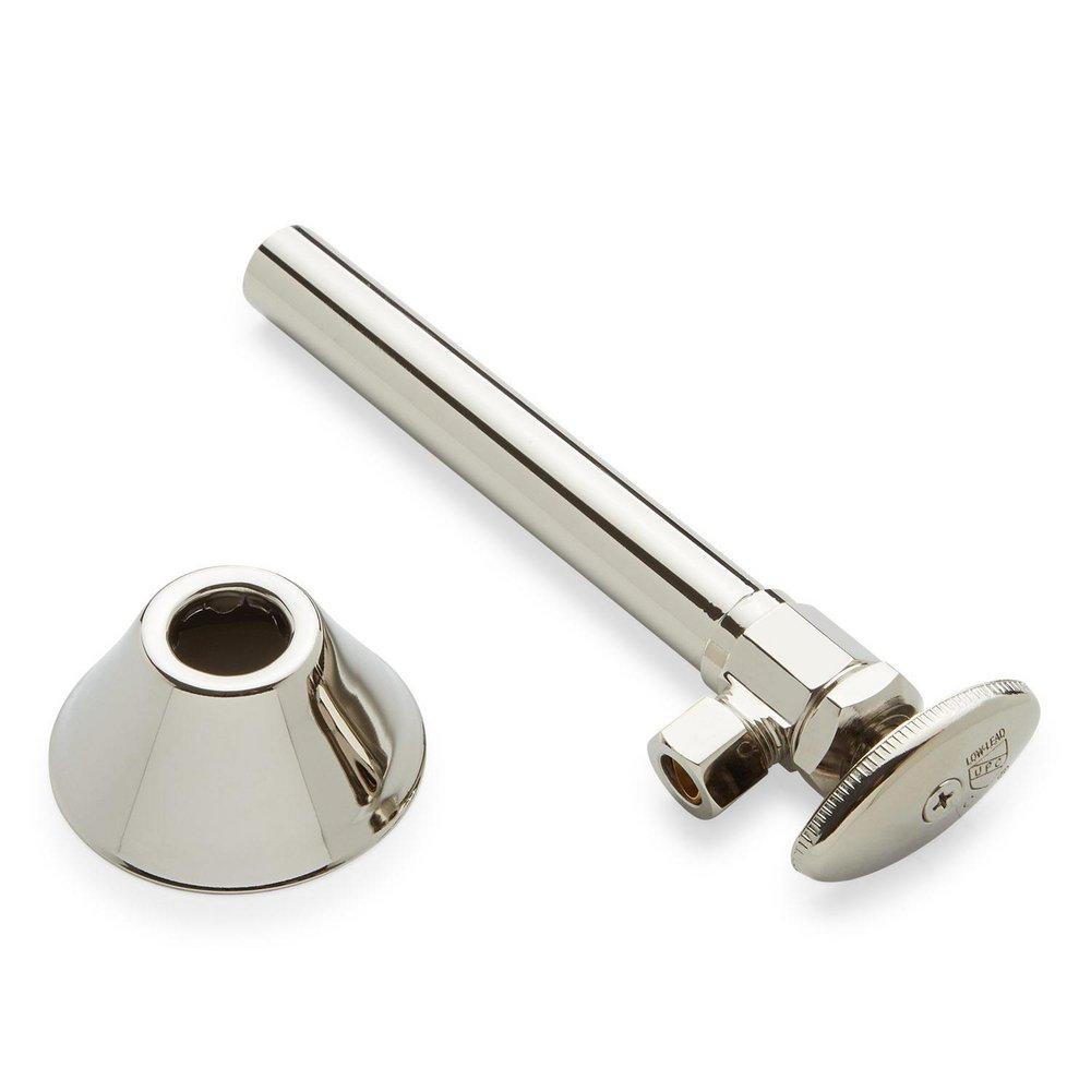 Signature Hardware Polished Nickel Toilet 1/2 x 3/8 x 6-9/16 in. Supply Kit 