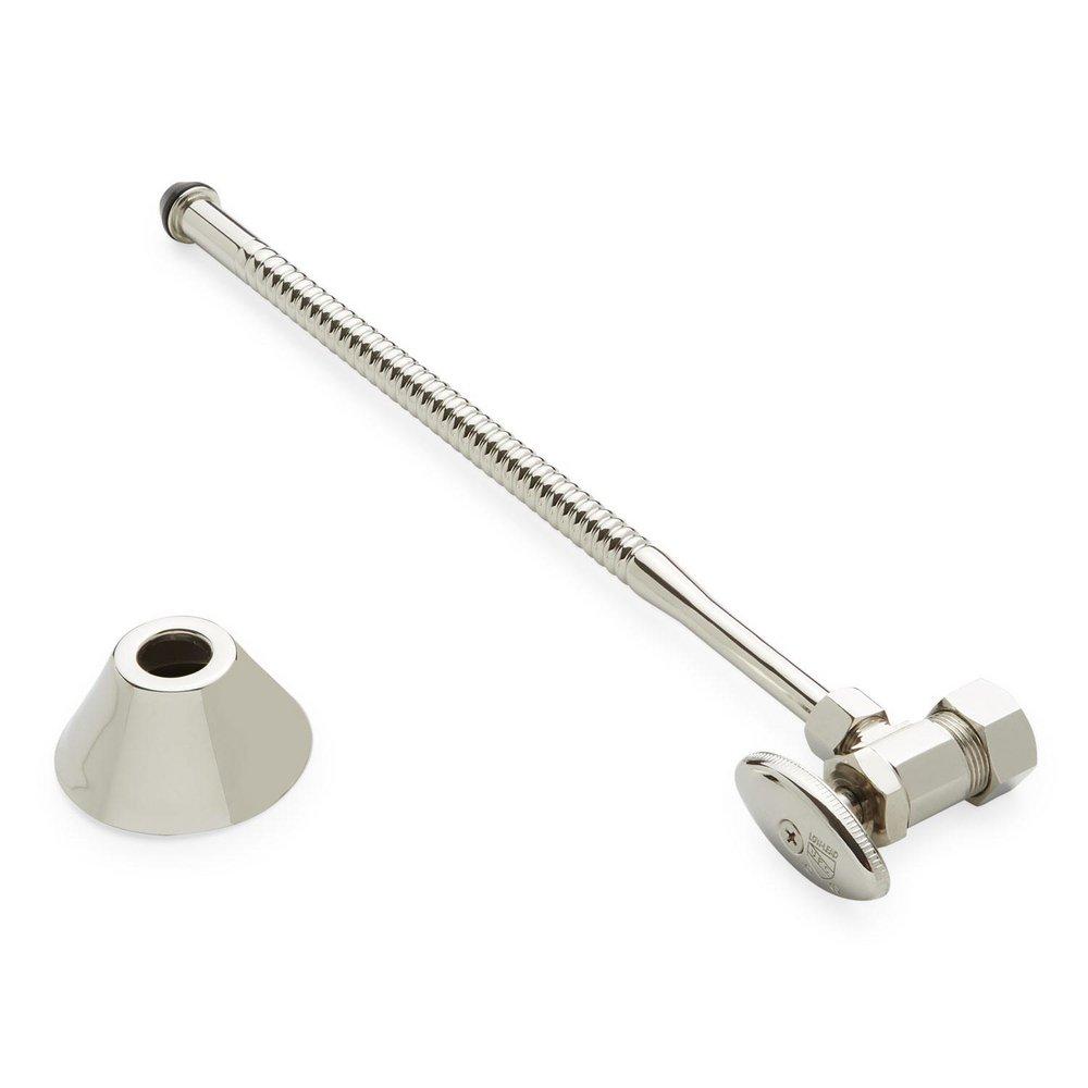 Signature Hardware Polished Nickel Toilet 5/8 x 3/8 x 11-15/16 in. Supply Kit 