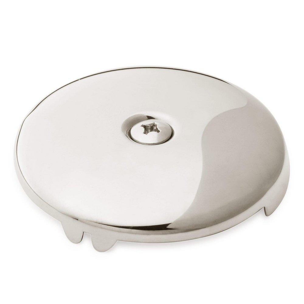 Signature Hardware Polished Nickel 3-3/16 in. Solid Brass Overflow Plate with Single Screw 