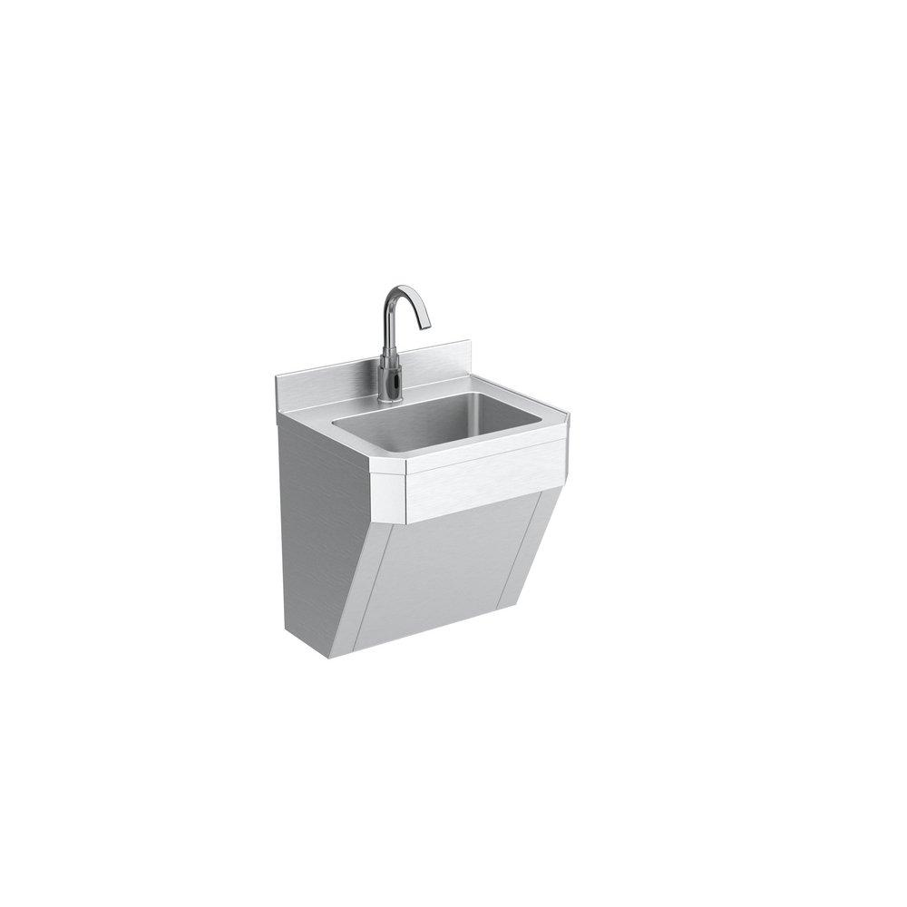 Sloan Valve Brushed Stainless Wall Mount Bathroom Sink 