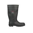 Size 9 Unisex PVC Steel Toe Knee Boot in Black