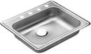 25 x 21 in. 4-Hole Stainless Steel Single Bowl Drop-in Kitchen Sink