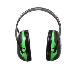 Over the Head Earmuffs in Black with Green