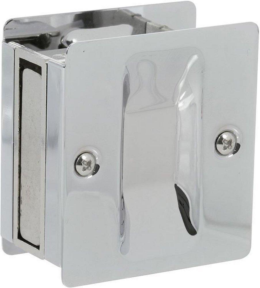 Delaney Satin Nickel 2-1/2 in. Passage Pocket Slide Door Lock 