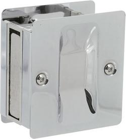 2-1/2 in. Passage Pocket Slide Door Lock in Satin Nickel