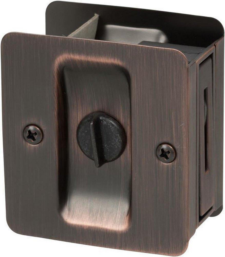 Delaney Oil Rubbed Bronze 2-1/2 in. Passage Pocket Slide Door Lock 