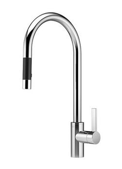 Single Handle Pull Down Kitchen Faucet in Polished Chrome