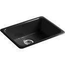 KOHLER Black Black 24-1/4 in. Dual Mount Cast Iron Single Bowl Bar Sink 